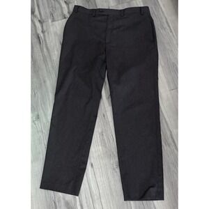 LAUREN Mens Dress Pants 36x31.5 Flat Front Charcoal Grey Slacks